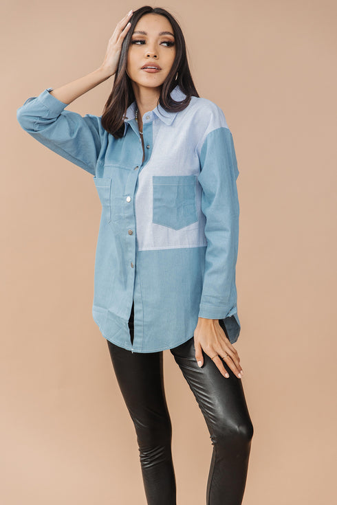 Hailey Denim Button-Up Top